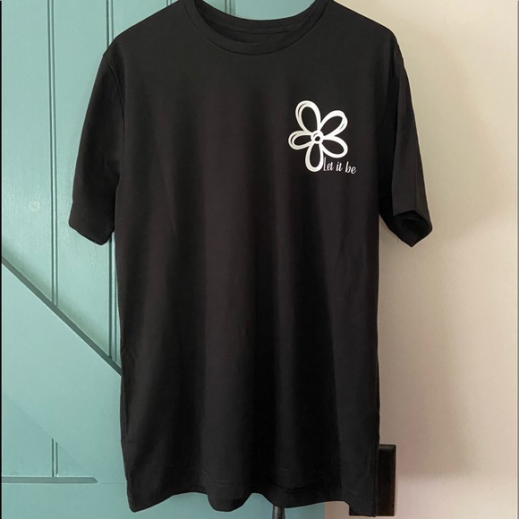 NEW! Custom Made Let It Be With Flower Black T-shirt - Picture 1 of 6